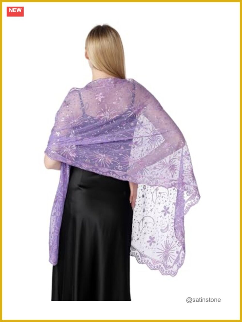Sequin Fringed Pashmina Shawl Wrap 1920s Gatsby Bridal Cape Evening